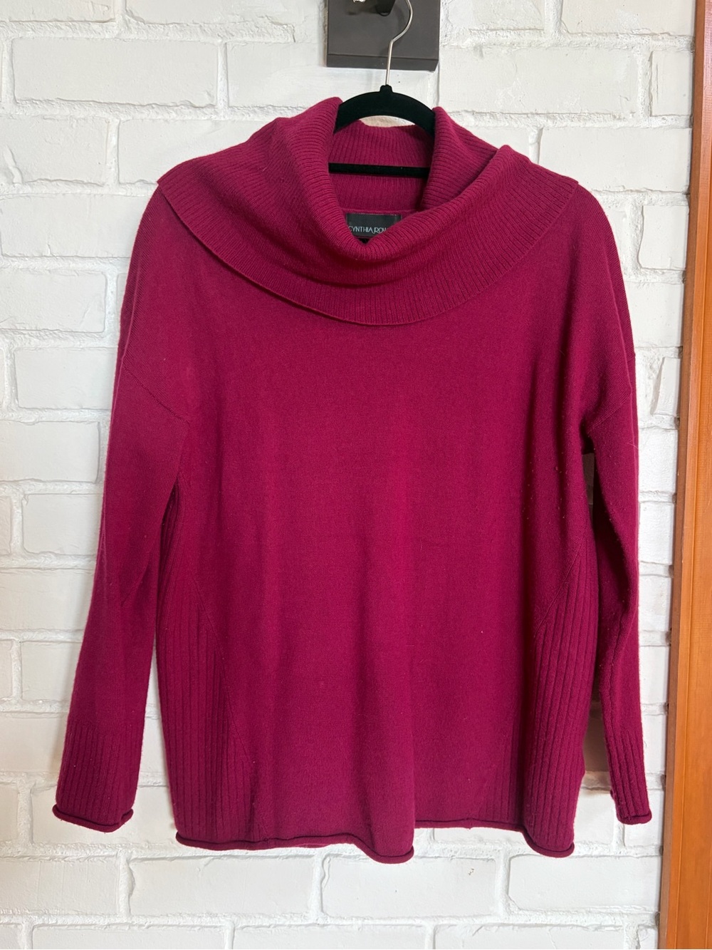 Cynthia Rowley Magenta Cowl Neck Sweater